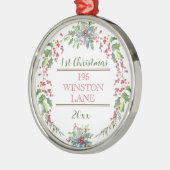 初めてのクリスマス、新しいホーム、アドレス、フェスティバル・ツリー メタルオーナメント (左)