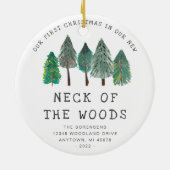 初めてのクリスマス 新しい家の木々 セラミックオーナメント (裏面)