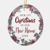 初めてのクリスマス 新しい家の花の装飾 セラミックオーナメント (左)