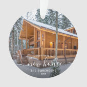 初めてのクリスマス 新しい家 白いスクリプト オーナメント (正面)