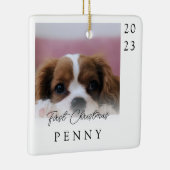 初めてのクリスマス　新しく迎えた子犬の写真　記念品 セラミックオーナメント (右)