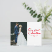 初めてのクリスマス |新婚のフォトクリスマス ポストカード (スタンド正面)