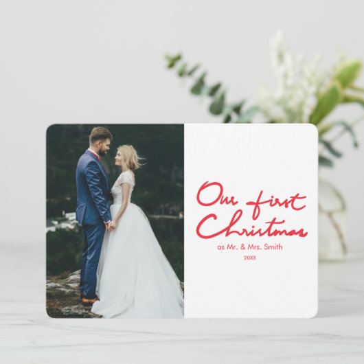 初めてのクリスマス | 新婚フォトクリスマスカード シーズンカード (スタンド正面)