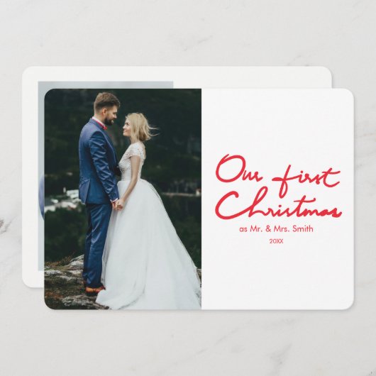 初めてのクリスマス | 新婚フォトクリスマスカード シーズンカード (正面/裏面)