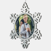 「初めてのクリスマス」新婚者の写真 スノーフレークピューターオーナメント (右)