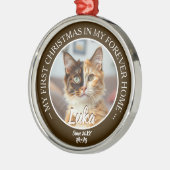 初めてのクリスマス 永遠の我が家 猫の写真と名前 メタルオーナメント (左)
