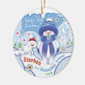 初めてのクリスマス、男の赤ちゃんのためのかわいいオーナメント セラミックオーナメント (左)