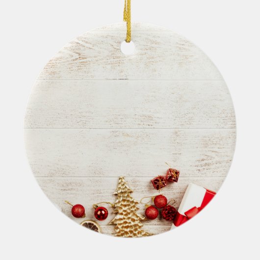 初めてのクリスマス（祖父母） セラミックオーナメント (裏面)