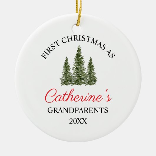 初めてのクリスマス(祖父母) セラミックオーナメント (正面)