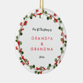 初めてのクリスマス（祖父母） |ベビー写真 セラミックオーナメント (右)