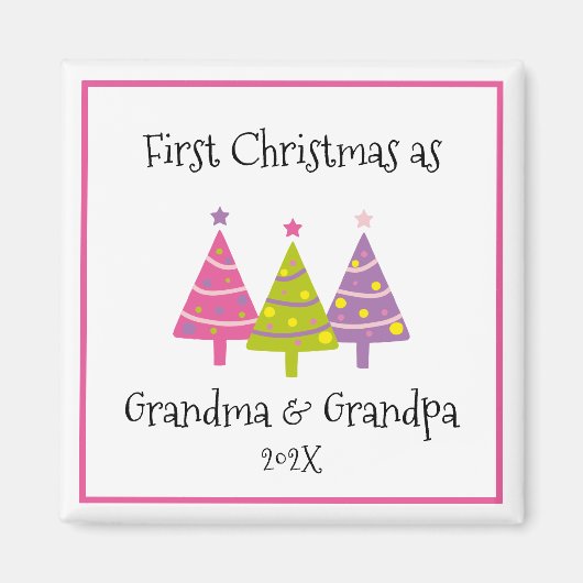 初めてのクリスマス(祖父母) マグネット (正面)