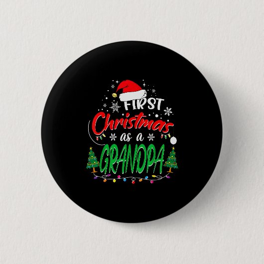 初めてのクリスマス 祖父 新しいおじいちゃん 初めてのC 缶バッジ (正面)