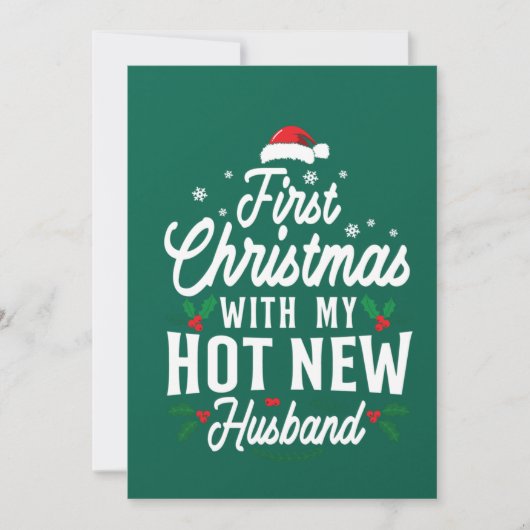 初めてのクリスマス 私のイケメンな新婚夫へのプレゼント 招待状 (正面)
