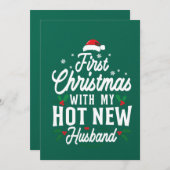 初めてのクリスマス 私の新しいイケメン夫へのプレゼント 招待状 (正面/裏面)