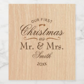 初めてのクリスマス 素朴 ワインラベル (シングルラベル)