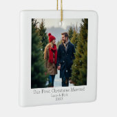 初めてのクリスマス 結婚した | 写婚約した真 セラミックオーナメント (右)