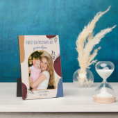 初めてのクリスマス |金ゴールドArch写真とホリー フォトプラーク (側面)