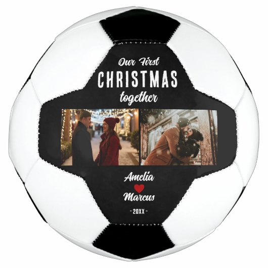 初めてのクリスマス 2枚の写真 サッカーボール (正面)
