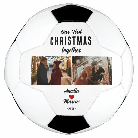 初めてのクリスマス 2枚の写真 サッカーボール (正面)