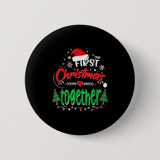 初めてのクリスマス 2021年 最初+の+クリスマス 缶バッジ (正面)