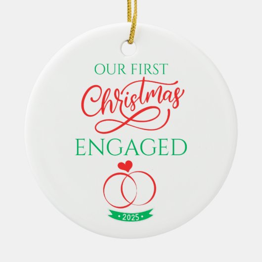 初めてのクリスマス 2025 婚約 セラミックオーナメント (正面)