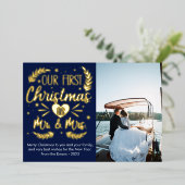 初めてのクリスマス　MRとMRS フォイル ホリデー カード (立ち正面)