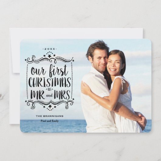 初めてのクリスマス:Mr.Mr.Mrs.Holiday Photo Card シーズンカード (正面)