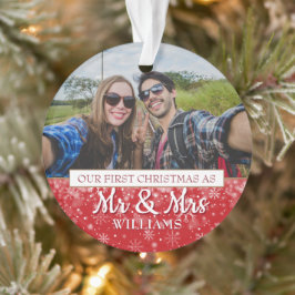 初めてのクリスマス Mr & Mrs フォト オーナメント