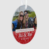 初めてのクリスマス Mr & Mrs フォト オーナメント (正面)