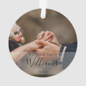 初めてのクリスマス Mr & Mrs フォト オーナメント (裏面)