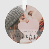 初めてのクリスマス Mr & Mrs フォト オーナメント (正面)