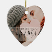 初めてのクリスマス Mr & Mrs フォト セラミックオーナメント (右)