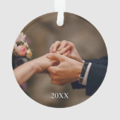 初めてのクリスマス Mr & Mrs 2枚の写真オーナメント オーナメント (裏面)