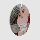 初めてのクリスマス Mr & Mrs 2枚の写真 オーナメント (正面)