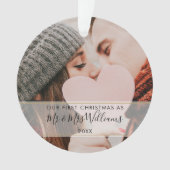 初めてのクリスマス Mr & Mrs 2枚の写真 オーナメント (正面)
