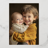 初めてのクリスマスAs Big Brother写真 箔シーズンカード (正面)