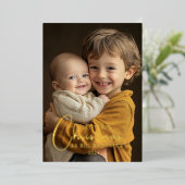 初めてのクリスマスAs Big Brother写真 箔シーズンカード (立ち正面)