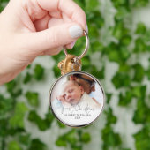 初めてのクリスマスAs Daddy Nameフォトオーバーレイ キーホルダー (手)