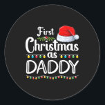 初めてのクリスマスAs Daddy New Daddy 1st Christmas X ラウンドシール<br><div class="desc">初めてのクリスマスとしてDaddy New Daddy 1stクリスマスクリスマス</div>