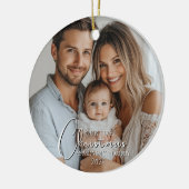 初めてのクリスマスAs Mommy And Daddyフォトカスタムページ セラミックオーナメント (左)