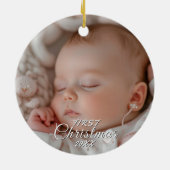 初めてのクリスマスAs Mommy And Daddyフォトカスタムページ セラミックオーナメント (裏面)
