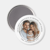 初めてのクリスマスAs Mommy And Daddyフォトカスタムページ マグネット (正面/裏面)