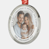 初めてのクリスマスAs Mommy And Daddyフォトカスタムページ メタルオーナメント (左)