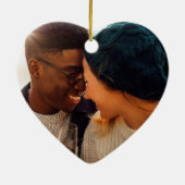 初めてのクリスマスHolly婚約した金ゴールドスクリプトの写真 セラミックオーナメント (裏面)