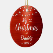初めてのクリスマスMommy String Lights Name Photo セラミックオーナメント (右)