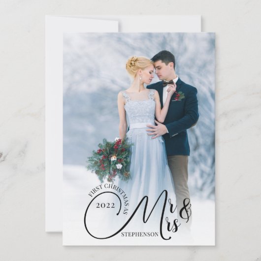 初めてのクリスマスMr.とMrs.2あなたの挨拶の写真 シーズンカード (正面)
