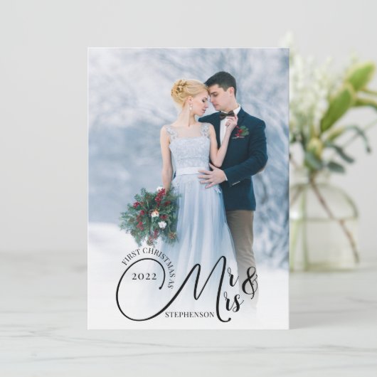 初めてのクリスマスMr.とMrs.2あなたの挨拶の写真 シーズンカード (スタンド正面)