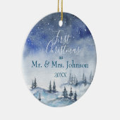 初めてのクリスマスMr. & Mrs. |年結婚した セラミックオーナメント (右)