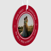 初めてのクリスマスMr & Mrs.2フォトレモダンッド オーナメント (正面)