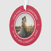 初めてのクリスマスMr & Mrs.2フォトレモダンッド オーナメント (正面)